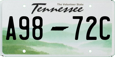 TN license plate A9872C