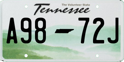 TN license plate A9872J