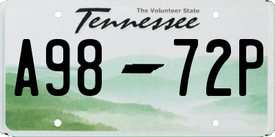 TN license plate A9872P