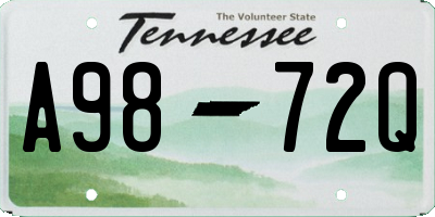 TN license plate A9872Q