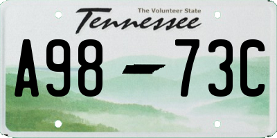 TN license plate A9873C