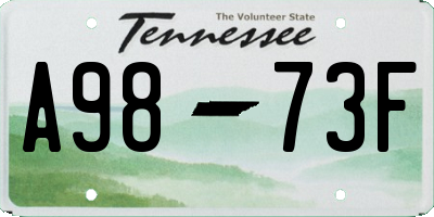 TN license plate A9873F