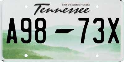 TN license plate A9873X