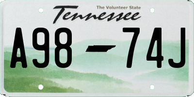 TN license plate A9874J