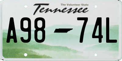 TN license plate A9874L
