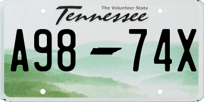 TN license plate A9874X