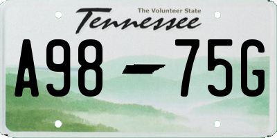 TN license plate A9875G