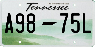 TN license plate A9875L