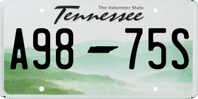 TN license plate A9875S