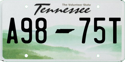 TN license plate A9875T