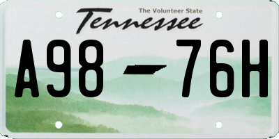 TN license plate A9876H