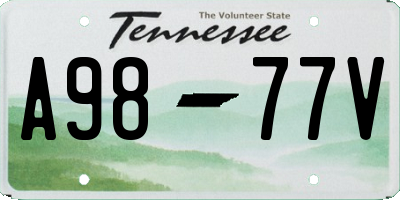 TN license plate A9877V