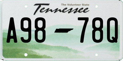 TN license plate A9878Q
