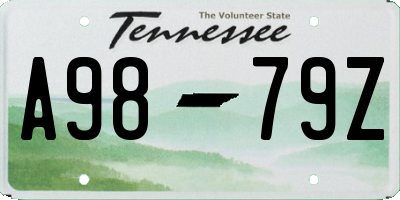 TN license plate A9879Z