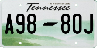 TN license plate A9880J