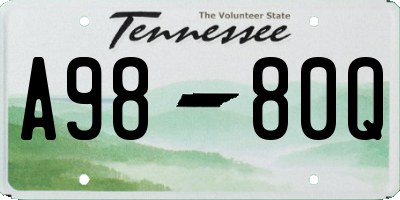 TN license plate A9880Q