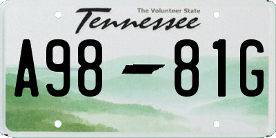 TN license plate A9881G