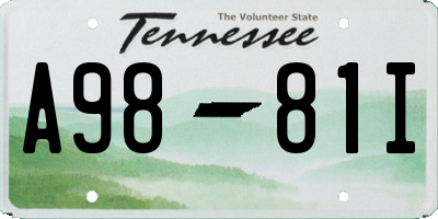 TN license plate A9881I