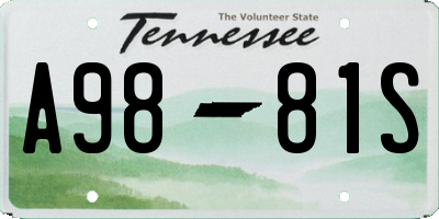 TN license plate A9881S