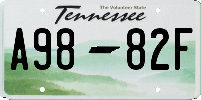 TN license plate A9882F