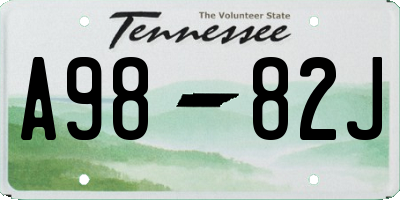TN license plate A9882J