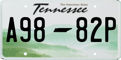 TN license plate A9882P