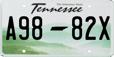 TN license plate A9882X