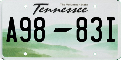 TN license plate A9883I