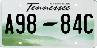 TN license plate A9884C