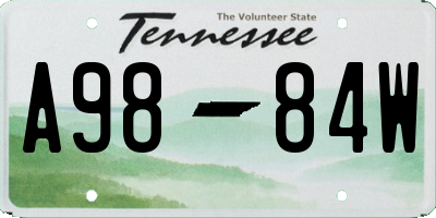 TN license plate A9884W