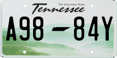 TN license plate A9884Y