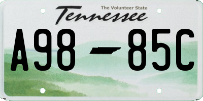 TN license plate A9885C