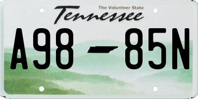 TN license plate A9885N