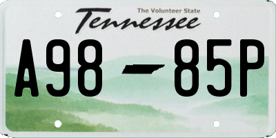 TN license plate A9885P