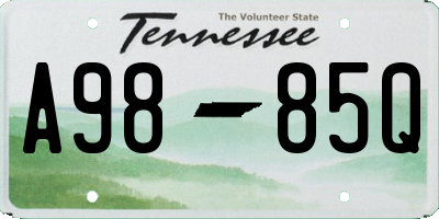 TN license plate A9885Q