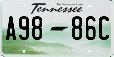 TN license plate A9886C