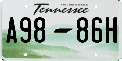 TN license plate A9886H