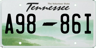 TN license plate A9886I