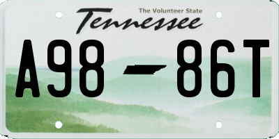 TN license plate A9886T