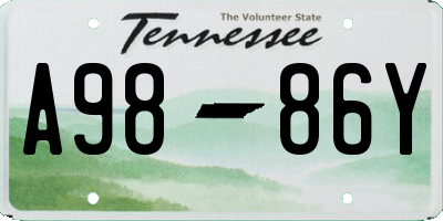 TN license plate A9886Y