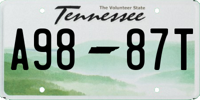 TN license plate A9887T