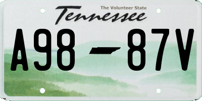 TN license plate A9887V