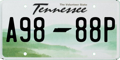 TN license plate A9888P