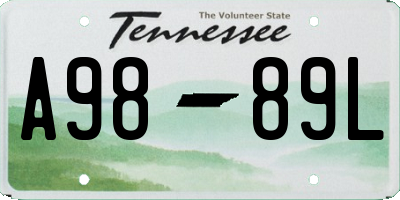 TN license plate A9889L