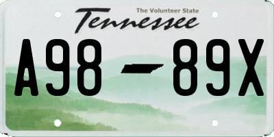 TN license plate A9889X