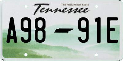 TN license plate A9891E