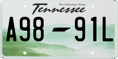 TN license plate A9891L