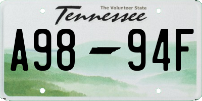 TN license plate A9894F