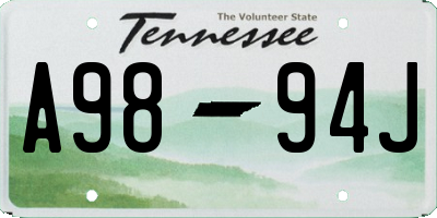 TN license plate A9894J