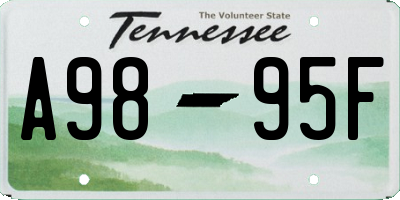 TN license plate A9895F
